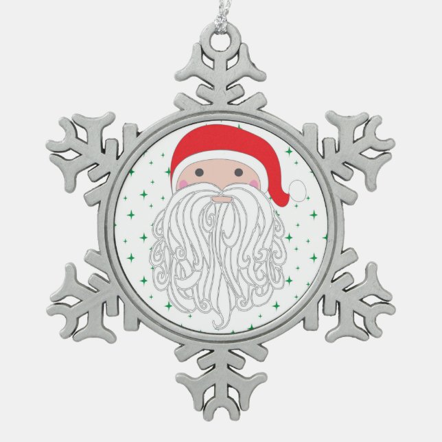 Sankt-Schein-Schneeflocke-Verzierung Schneeflocken Zinn-Ornament (Vorderseite)