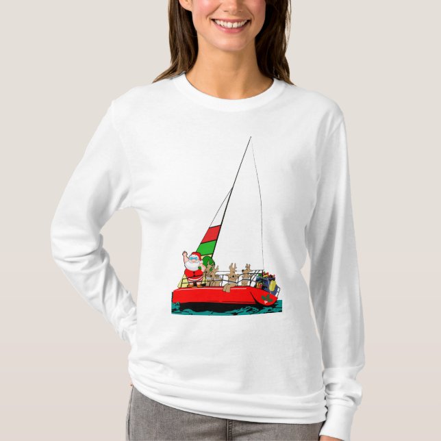 Sankt-Segeln am Weihnachten T-Shirt (Vorderseite)