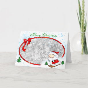 Sankt-Skifahrenschablone Feiertagskarte