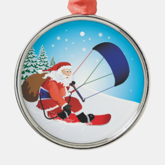 Sankt Snowkite Snowboard-Prämien-Verzierung Silbernes Ornament