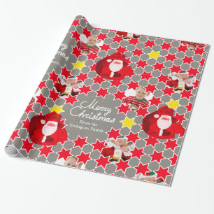 Sankt-Sternchen-Vereinbarung rotes graues Geschenkpapier