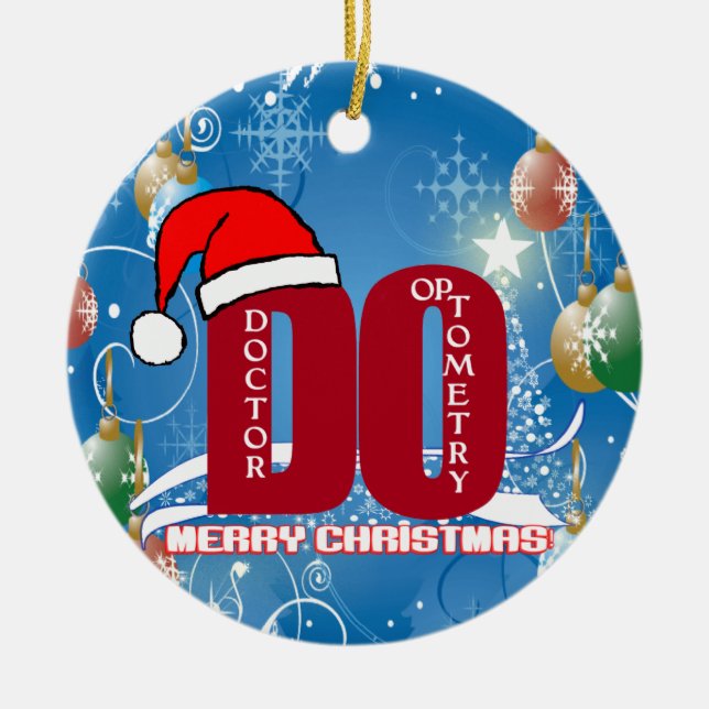 SANKT TUN WEIHNACHTSverzierungs-DOKTOR OPTOMETRY Keramik Ornament (Vorne)