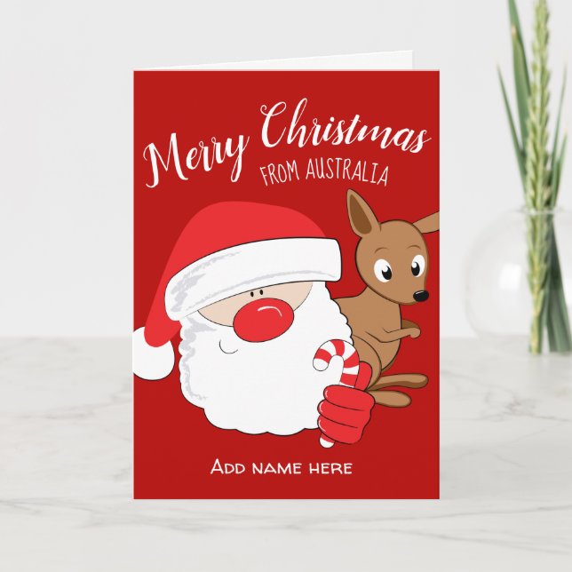 Sankt u. Känguru Feiertagskarte (Vorderseite)