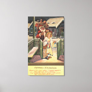 Sankt und Engel mit Laterne Leinwanddruck