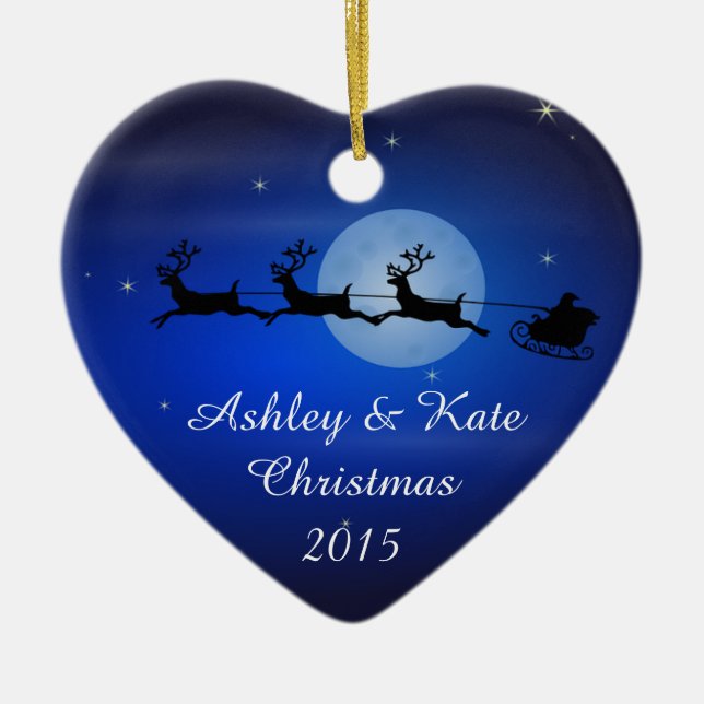 Sankt- und Ren-Silhouette Keramikornament (Vorne)