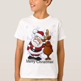 Sankt- und Ren-Weihnachten T-Shirt