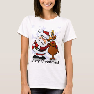 Sankt- und Ren-Weihnachten T-Shirt