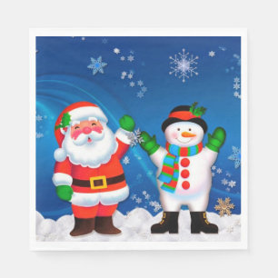 Sankt und Schneemann Serviette