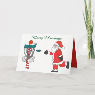 Sankt-Ursache, die Discgolf Weihnachtskarte spielt Feiertagskarte