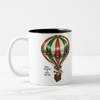 Sankt verbreitet guten Beifall vom Heißluft-Ballon Zweifarbige Tasse