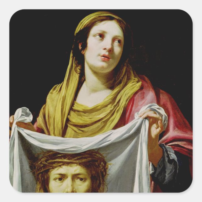 Sankt Veronika Quadratischer Aufkleber (Vorderseite)