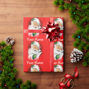 Sankt Vintages Weihnachten blinzeln Geschenkpapier