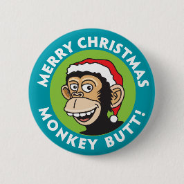 Sankt-Weihnachtsaffe Button