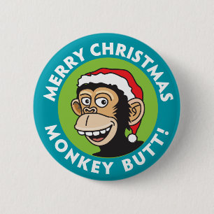 Sankt-Weihnachtsaffe Button