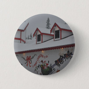 Sankt-Weihnachtsfeiertags-Schnee-Schneeflocke Button