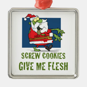 Sankt-Zombie-Plätzchen Silbernes Ornament