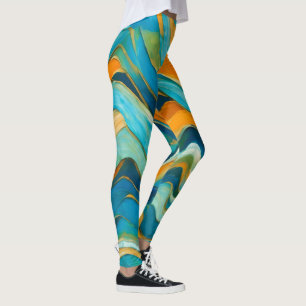 Sanlúcar Blue Green Orange Waves Leggings