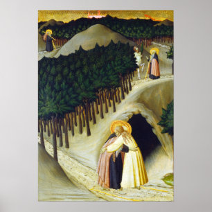 Sano di Pietro die Sitzung von Heiligem Anthony Poster