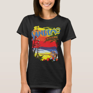 Sanremo Beach Riviera Sonniges Reise-T-Shirt T-Shirt