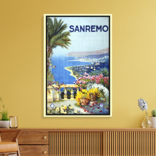 Sanremo, Italien, Italienische Riviera Vintage Rei Leinwanddruck