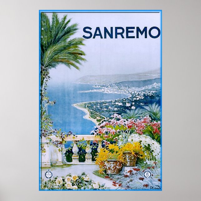 Sanremo, Italien Print (mit Grenze) Poster (Vorne)