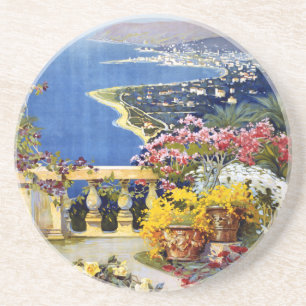 Sanremo Italien Reise-Plakat Sandstein Untersetzer