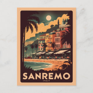 Sanremo, Italien, Retro-Stil Postkarte