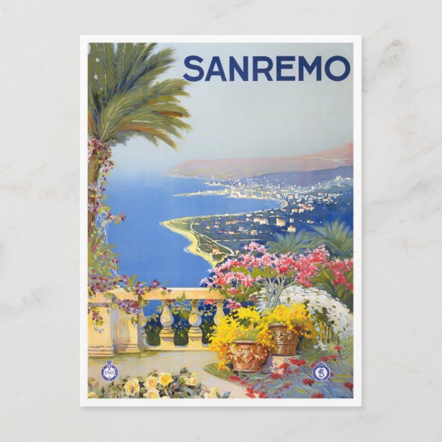 Sanremo Italien Vintage Postkarte (Vorderseite)