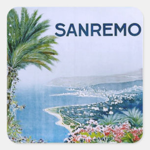 Sanremo, quadratische Aufkleber Italiens