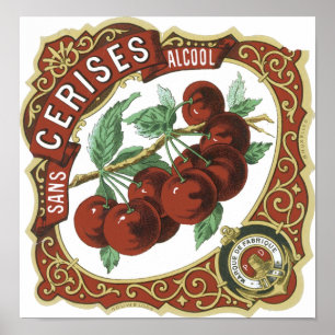 Sans Cerables Alcool Vintag Label Poster
