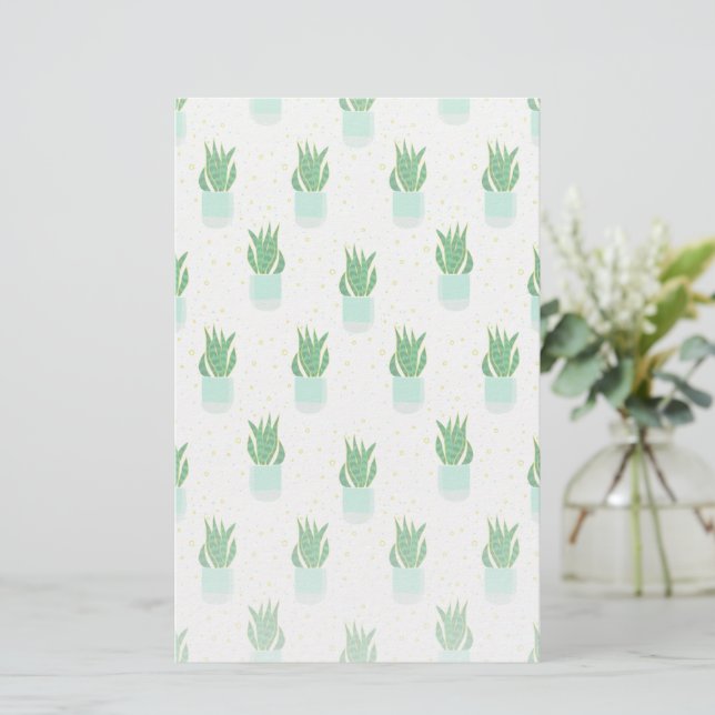 Sansevieria Schlange Pflanze drucken Briefpapier (Stehend Vorderseite)