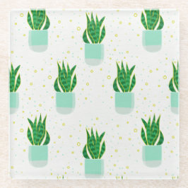 Sansevieria Schlange Pflanze drucken Glasuntersetzer