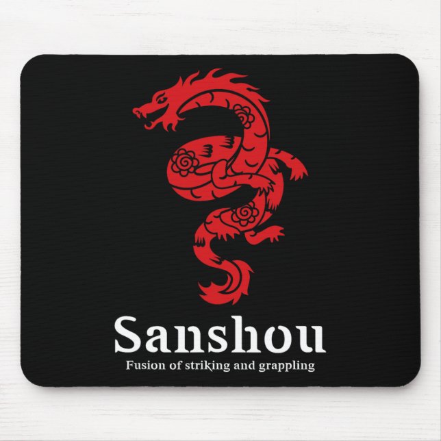 Sanshou-Drache Sanda chinesisches Boxen Kampfsport Mousepad (Vorne)
