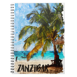 Sansibar Africa Tropical Beach Travel Foto Notizblock