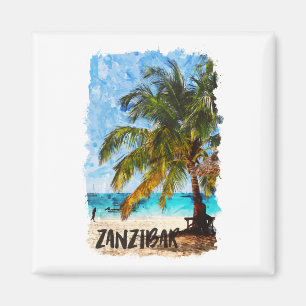 Sansibar Africa Tropical Beach Travel Magnet