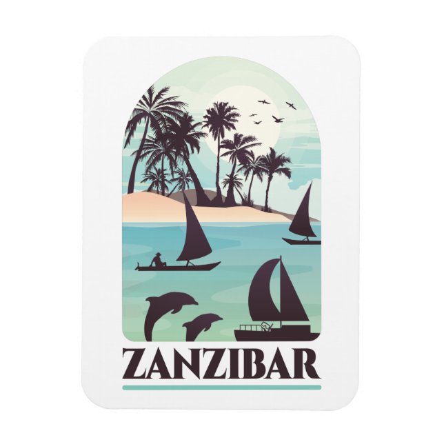 Sansibar Africa Vintag Foto Magnet (Vertikal)