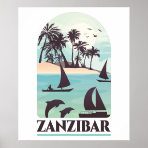 Sansibar Afrika Vintage Mauer Poster