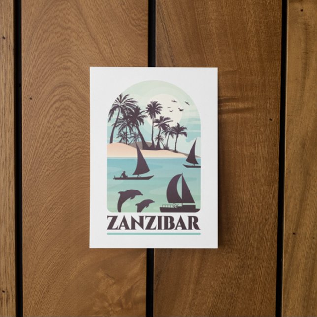 Sansibar Afrika Vintage  Postkarte (Zanzibar Africa Vintage Postcard)
