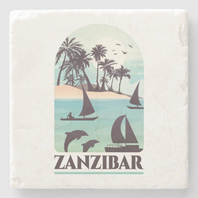 Sansibar Afrika Vintage  Steinuntersetzer (Vorderseite)
