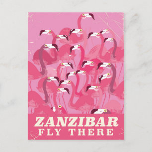 Sansibar Flieg hin im Vintage-Stil Reiseposter Postkarte