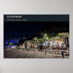 Sansibar Stone Town nach Einbruch der Dunkelheit Poster