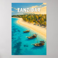 Sansibar Tansania Illustration Reise Kunst Vintage