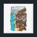 Sansibar Tansania Ocean Palm Tree Vacation Magnet<br><div class="desc">Schönes Zanzibar Tansania Kunstwerk und Souvenir des ostafrikanischen Landes. Es zeigt Palmen und eine Strandlandschaft. Eine tolle Geschenkidee für Ihre Familie und Ihre Lieben.</div>