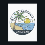 Sansibar Tansania Vintag Postkarte<br><div class="desc">Sansibar Vektorgrafik Design. Unguja,  auch als Sansibar bekannt,  ist die wichtigste Insel des tansanischen Archipels von Sansibar.</div>