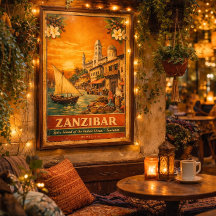 Sansibar Vintage-Reiseposter|Spice Island Tansania