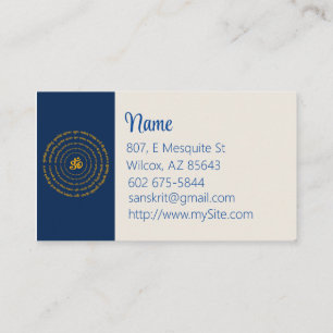 Sanskrit Business Card Visitenkarte