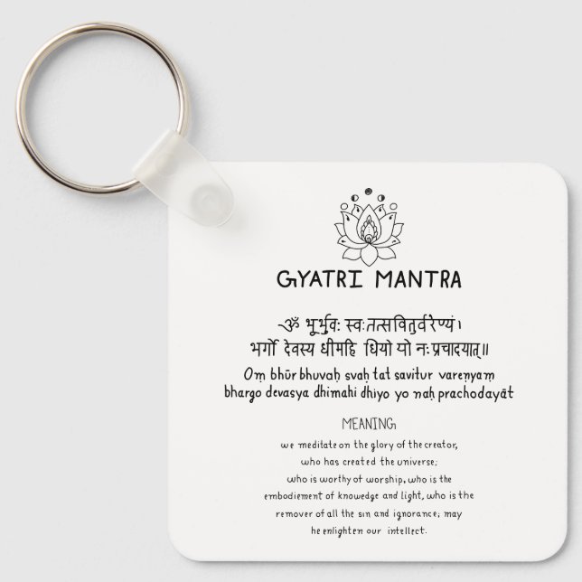 Sanskrit Gyatri Mantra Schlüsselanhänger (Vorderseite)