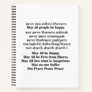 Sanskrit-Mantra für Frieden Notizbuch