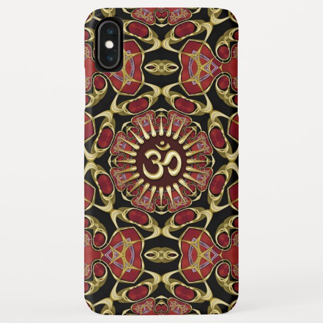 Sanskrit Om Gold + Red Baroque iPhone 3 Fall Case-Mate iPhone Hülle (Rückseite)