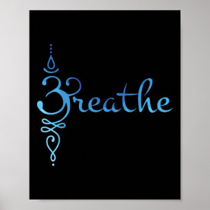 Sanskrit-Zen-Yoga-Meditations-Atmungssymbol Poster